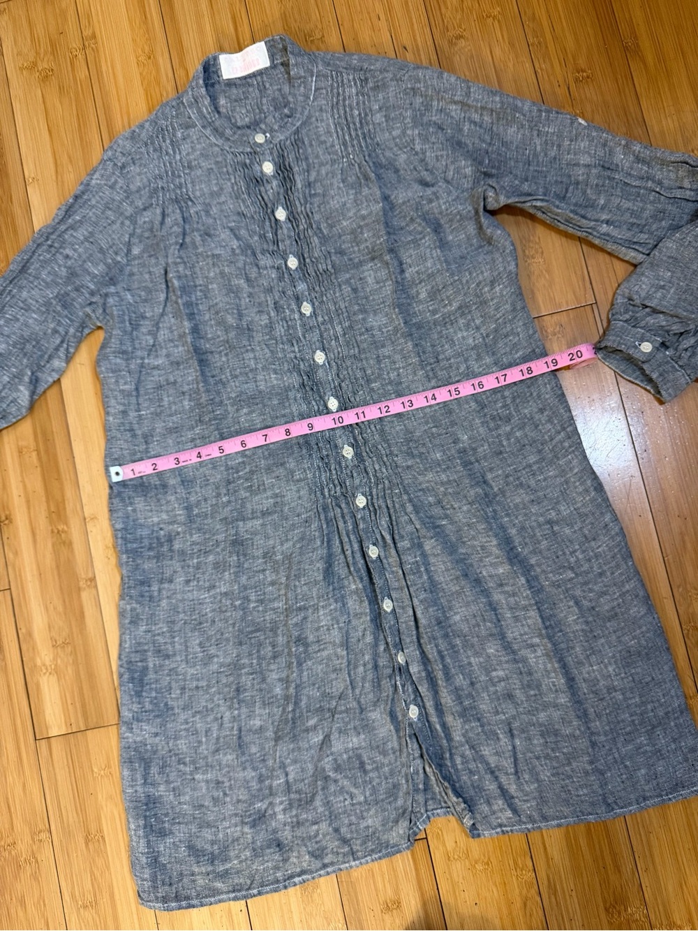 CP Shades x Calypso Light Blue Linen Pintuck Tunic Grey Blue Size XS - Picture 9 of 13